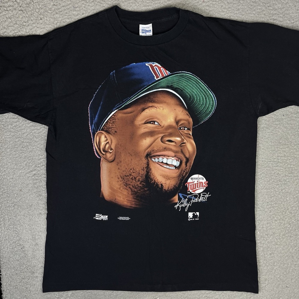 VINTAGE Kirby Puckett T Shirt MLB Minnesota Twins Salem Sportswear USA XL